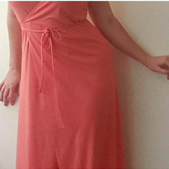 NWT Asos Maxi Wrap Around Orange Dress - Picture 4 of 4